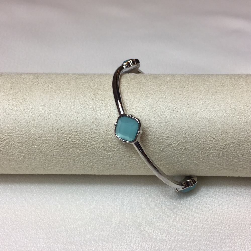 Lia Sophia Dramatique Silver/Aqua Bangle Bracelet